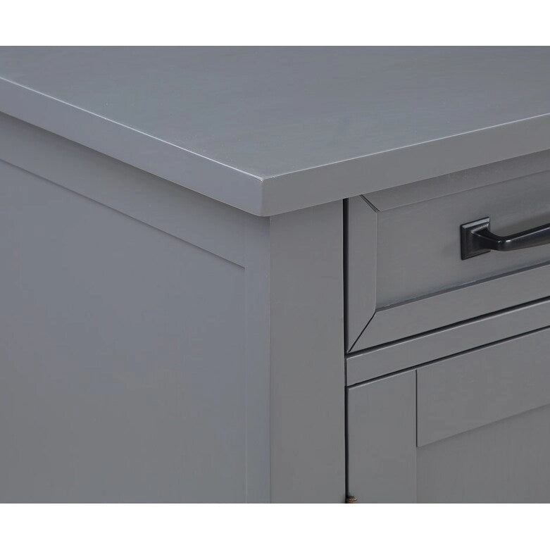 Credenza per Vino e Mobile Multimediale Grigio Opaco con Portabottiglie Rimovibile – 52" L