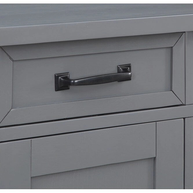 Credenza per Vino e Mobile Multimediale Grigio Opaco con Portabottiglie Rimovibile – 52" L