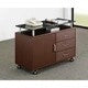 Armadietto scorrevole extra-large con piano in vetro fumé e 3 cassetti