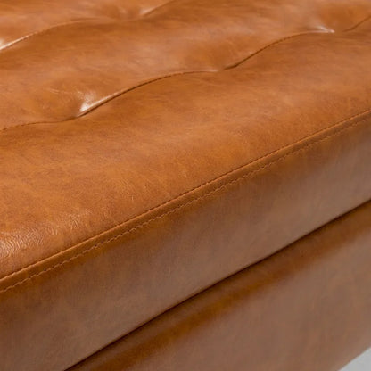 Panca ottomana in pelle da 110 cm con contenitore – Seduta per fondo letto e ingresso con contenitore a scomparsa