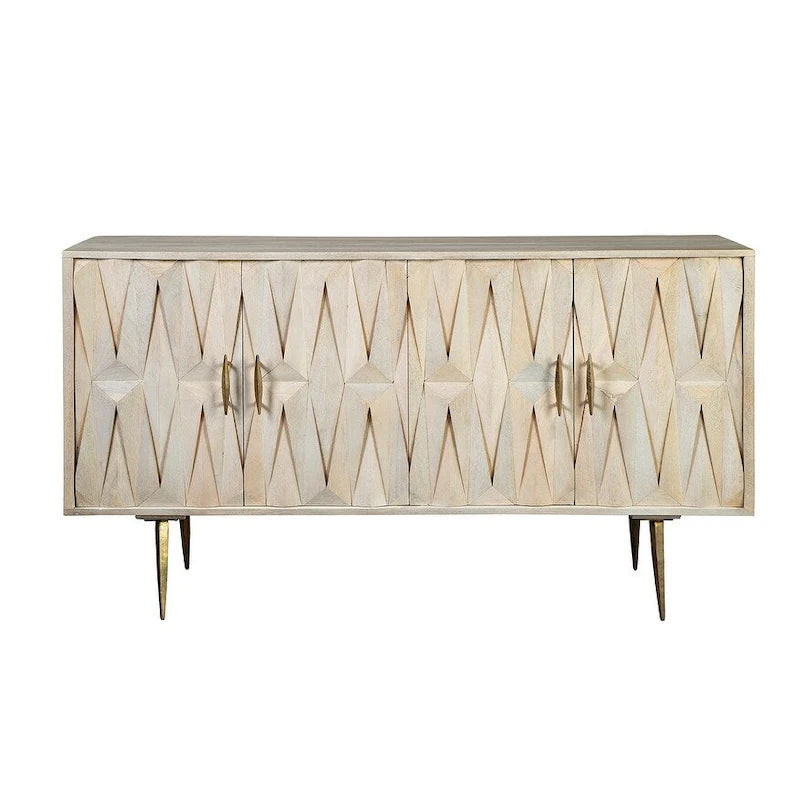 Buffet in Legno di Acacia e Metallo con Design Avvolgente – 152 cm Larghezza