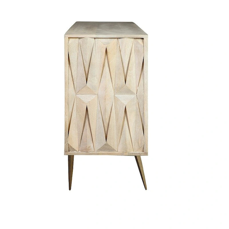 Buffet in Legno di Acacia e Metallo con Design Avvolgente – 152 cm Larghezza