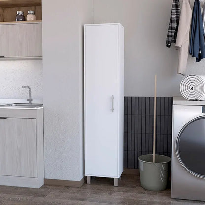 Mobiletto a un'anta con 5 ripiani – Finitura bianca, resistente e versatile