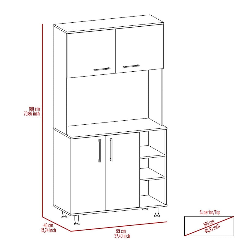 Mobile dispensa per cucina, sala da pranzo, soggiorno, nero