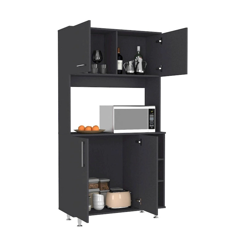 Mobile dispensa per cucina, sala da pranzo, soggiorno, nero