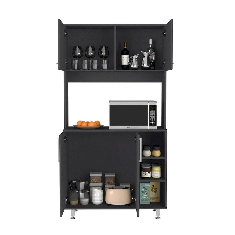 Mobile dispensa per cucina, sala da pranzo, soggiorno, nero