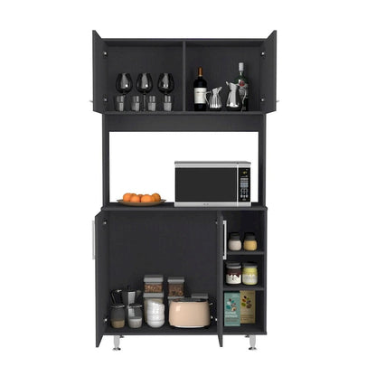 Mobile dispensa per cucina, sala da pranzo, soggiorno, nero