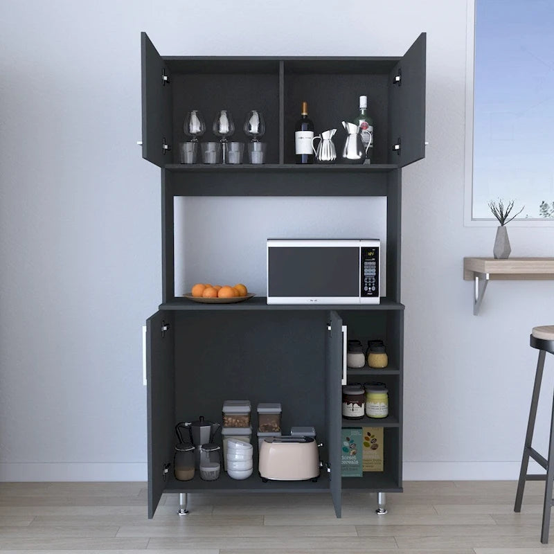 Mobile dispensa per cucina, sala da pranzo, soggiorno, nero
