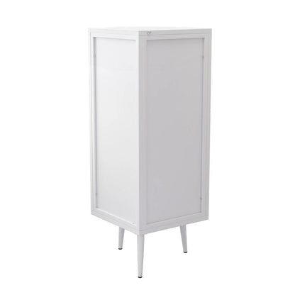 Mobile angolare da terra 22,25", a tre ripiani con ante in vetro temperato e mensole portaoggetti per bagno, soggiorno e camera da letto