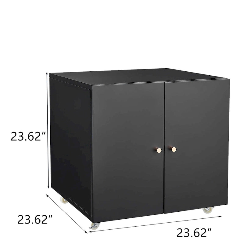 Mobili da ufficio Armadietto fotocopiatrice nero 2 ante mobiletto porta fotocopiatrice in acciaio mobiletto archivio piedistallo porta stampante
